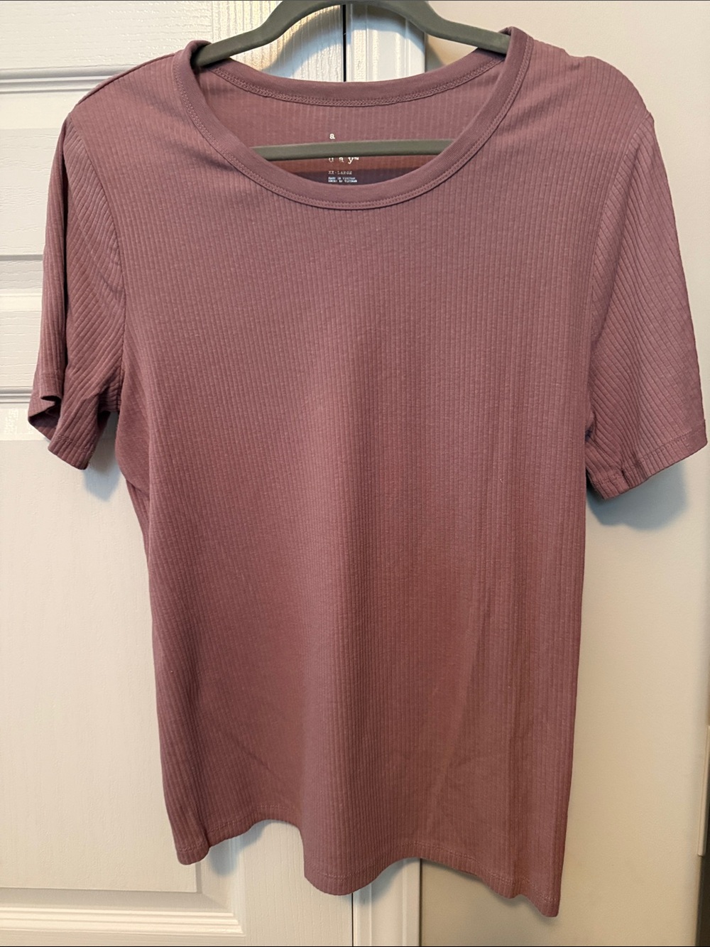 a new day Women's Ribbed Short Sleeve Tee - Mauve Rose